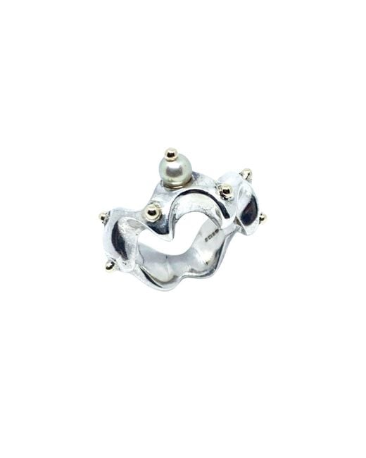 Tg-Jewellery by Tamara Gervasio Metallic Sea Slug Ring – Sterling With Pearl