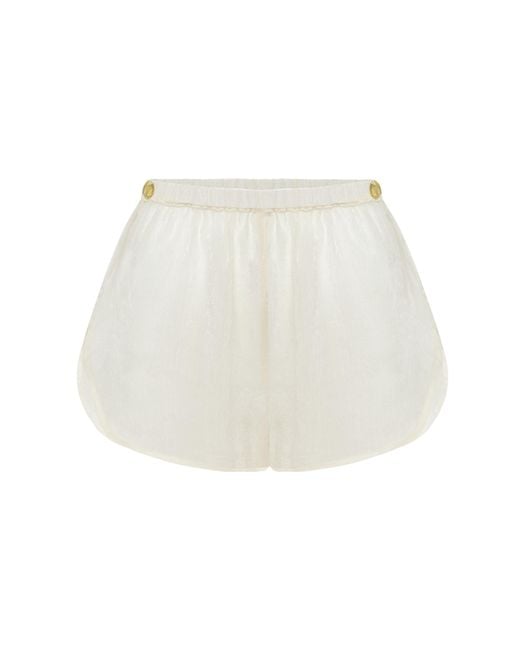 Adriana Pappas Designs White Stella Shorts Champagne