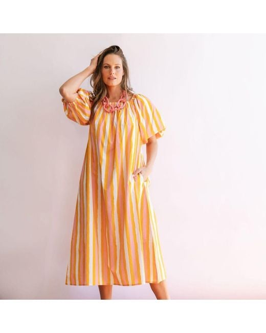 SUNSHINE TIENDA Metallic Sunkissed Stripe Ace Dress