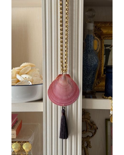 Sccollection Pink September Shell & Tassel Chain Necklace