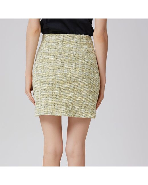 Smart and Joy Green Short Skirt With Side Drape And Bias