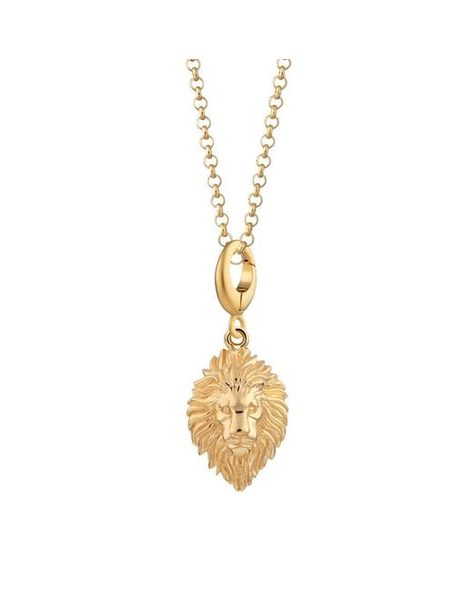 Lily Charmed Metallic Plated Lion Head Zodiac Charm Necklace