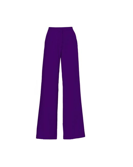 BLUZAT Purple Deep Flared Trousers