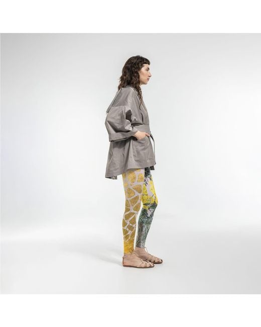ARTISTA Gray Fennel Printed Elastic Leggings