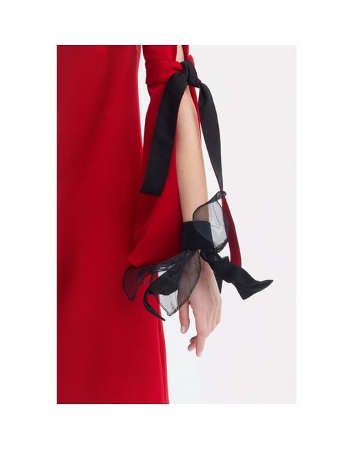 Julia Allert Black Evening Satin Cuff Bracelet
