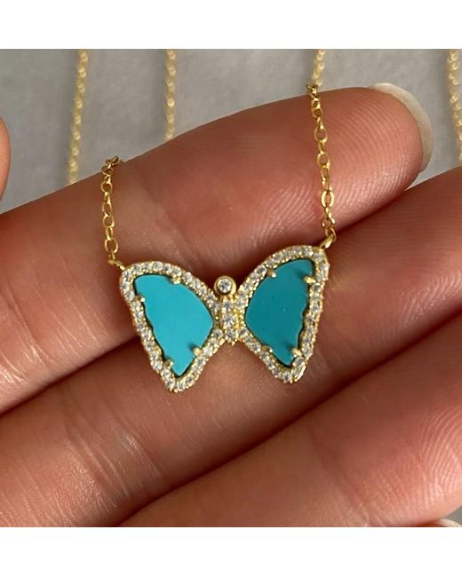 KAMARIA Blue Mini Butterfly Necklace