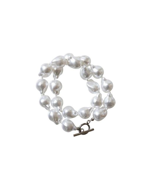 FV Jewellery Metallic Steel Me Baroque Pearl & Necklace