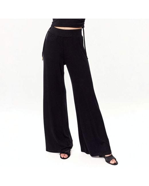 Mandragora Black Knit Pants With A Straight Leg And High Waist Made Of Viscose – Ivy