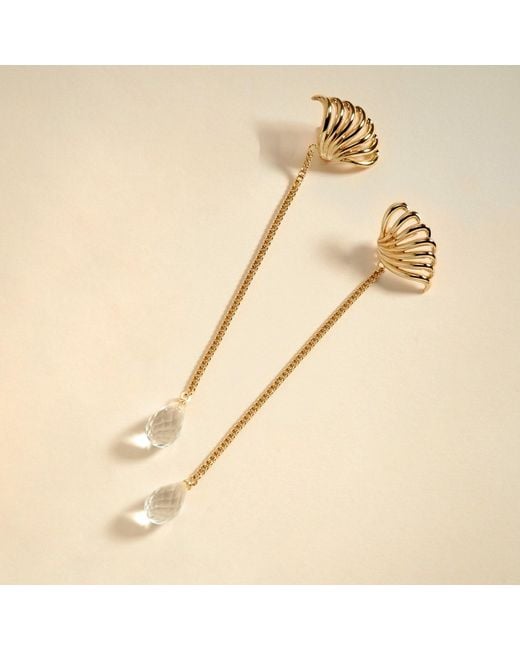 Potoska Metallic Tavro Drop Earrings