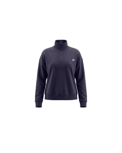 Be Athletica Blue Varsity Athletica Quarter-Zip Sweatshirt