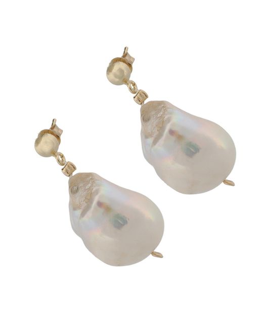 Ebru Jewelry White Bold Baroque Pearl & Stud Earrings