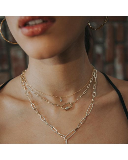 Native Gem Metallic Carabiner Necklace