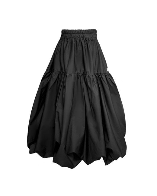Frock Tales Black Mylar Puffball Midi Skirt