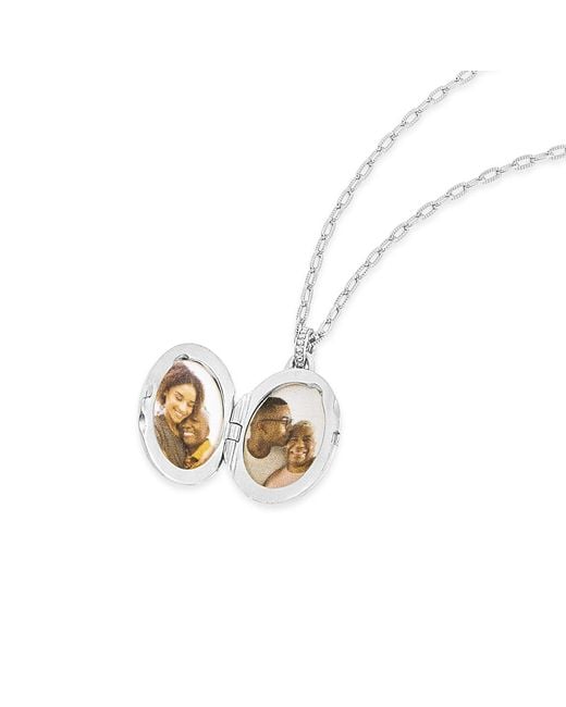Dower & Hall White Diamond Starburst Oval Locket