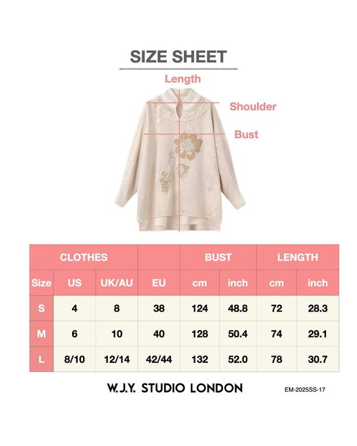 Wjy Studio London Natural Neutrals Embroidered Detail Floral Tunic