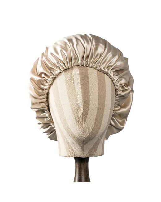 Soft Strokes Silk Brown Neutrals Pure Mulberry Silk Oatmeal Hair Bonnet