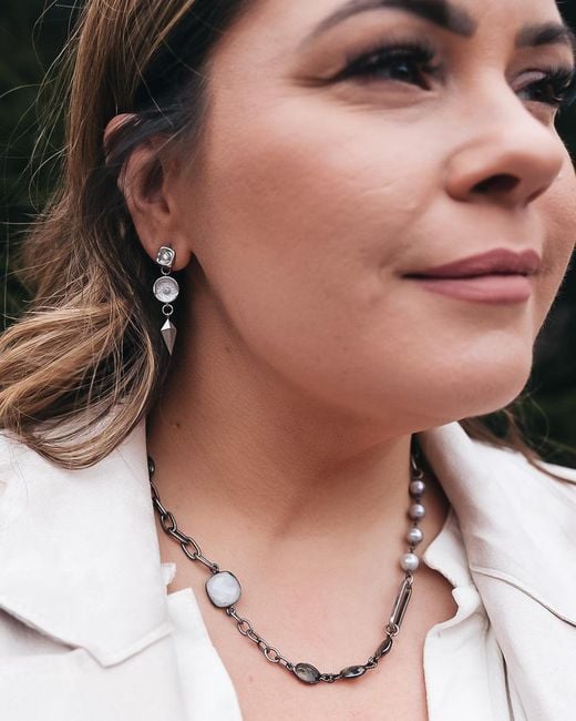 Loni Paul Jewelry Metallic Moonstone, Labradorite, Crystal & Pearl Short Necklace