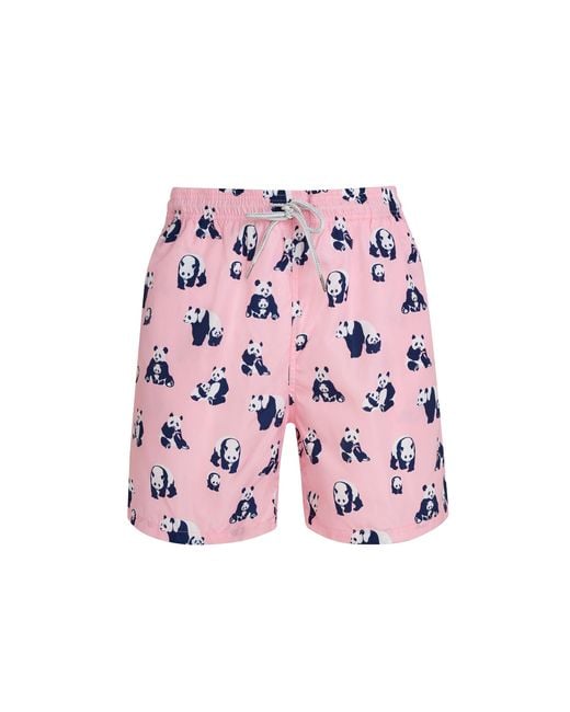 Robert & Son Pink Panda Swim Shorts for men