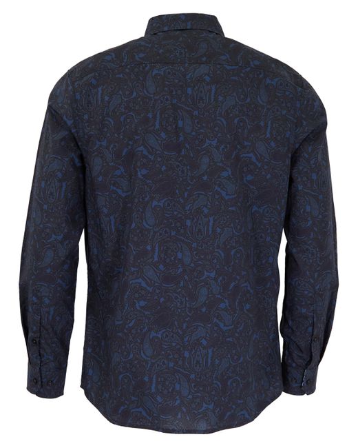 Lords of Harlech Blue Morris Madrid Paisley Shirt for men