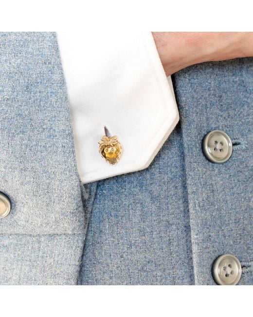 Lee Renee Metallic Strawberry Cufflinks – for men