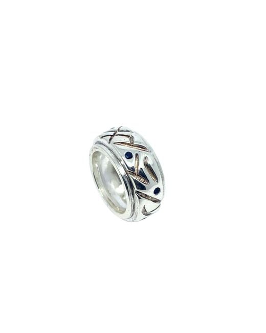 Tg-Jewellery by Tamara Gervasio Multicolor Abstract Chunky Sterling Ring With Sapphire Gemstone