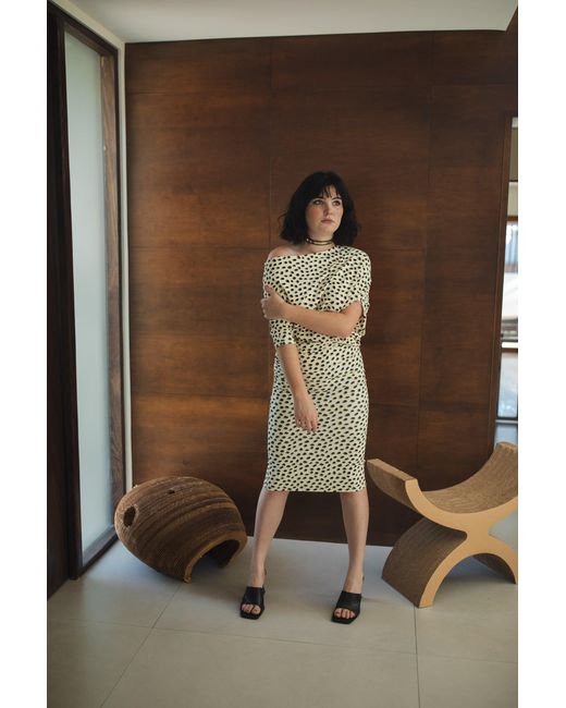 Jennafer Grace White Neutrals Dottie Cat Angle Dress