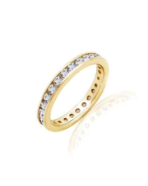 Diamonbliss Metallic Embellished With Swarovski Channel Setting One Carat Round Cut Eternity Ring