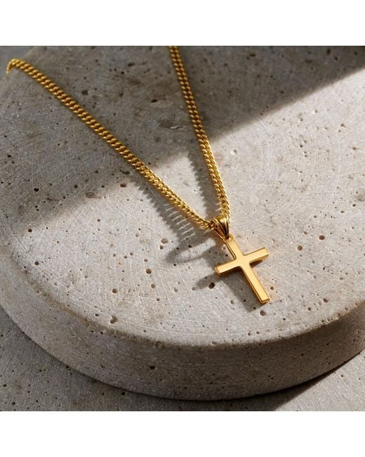 Posh Totty Designs Metallic Plated Large Cross Necklace for men