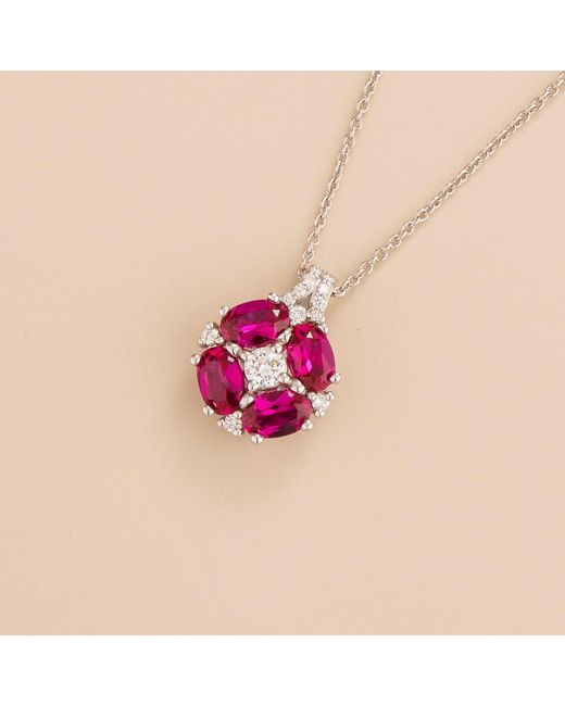 Juvetti Pink Pristi Necklace Ruby & Diamond