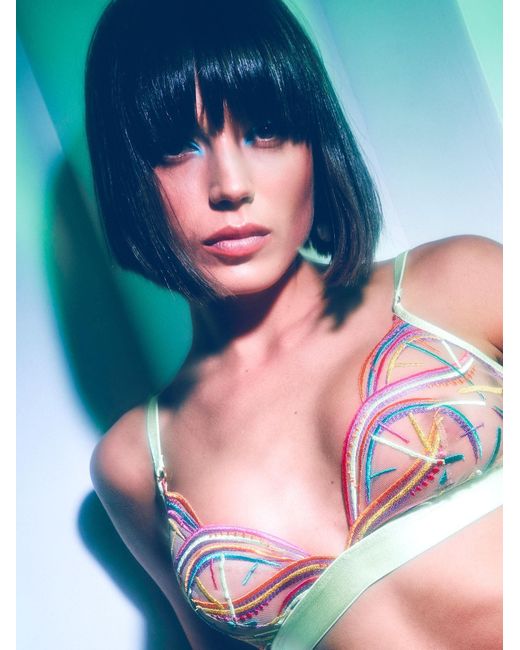 Somewhere Never Green Disco Deco Triangle Bralette