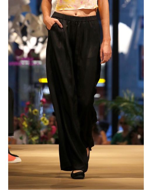 Lost Pattern Black Beach Blossom Wide-Leg Pants