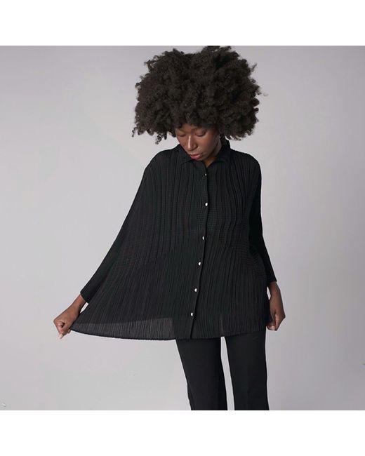 London Atelier Byproduct Blue Multi Way Pleated Blouse