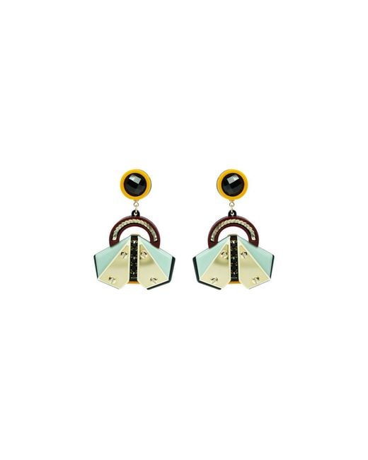 Gissa Bicalho Yellow Acrylic Handmade Earring Papaloti Mustard