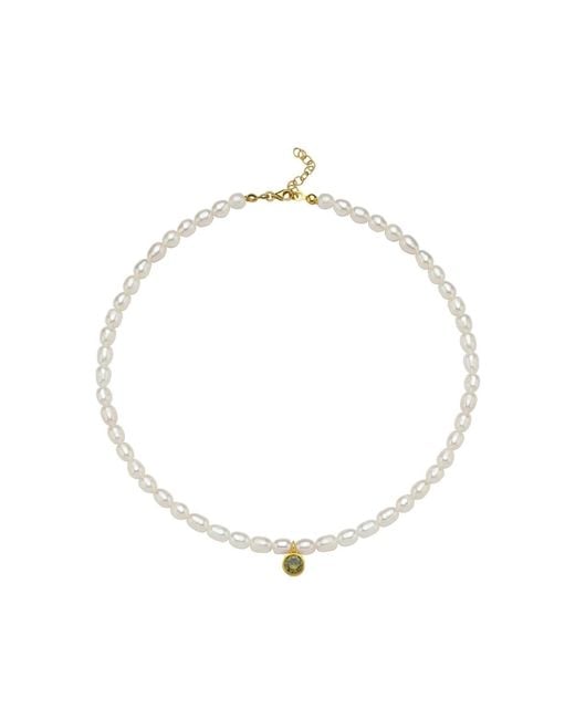 LINYA JEWELLERY Metallic Cosmic Big Pearl Zodiac Necklace Light Birthtone