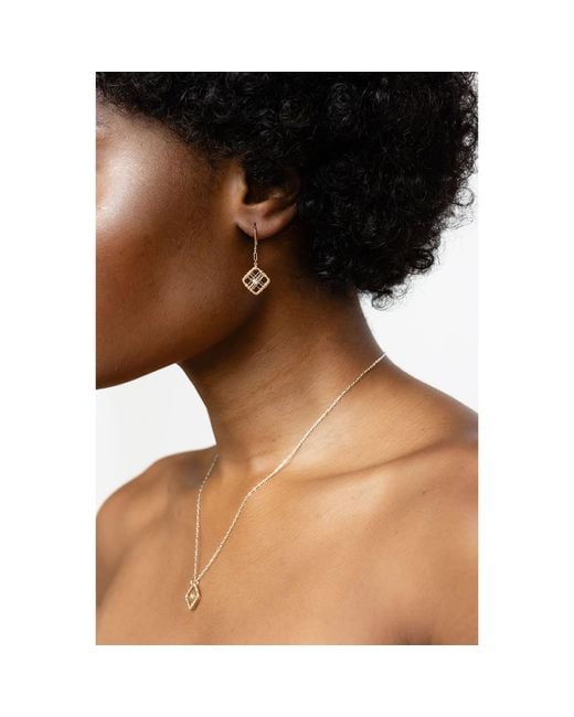 Greyewolfe Metallic Squared Caged Pearl Necklace