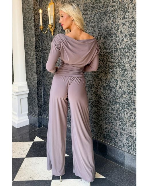 Atom Label Purple Carbon Jumpsuit With Sleeve