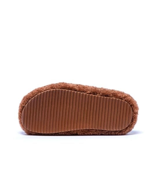 MYYAZ Brown Teddy Clog
