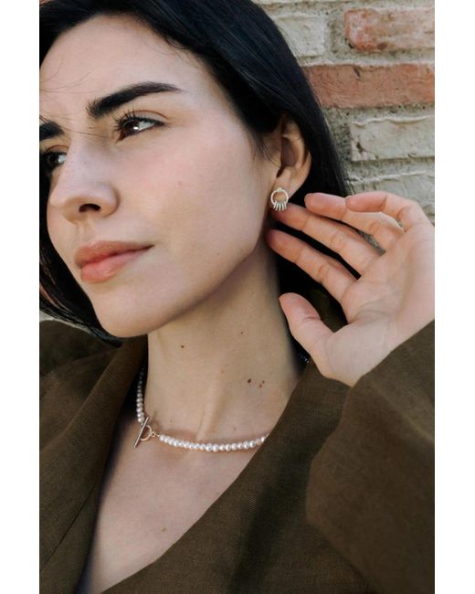 Lisa&Co. White Necklace Pearl Bead Sparkling