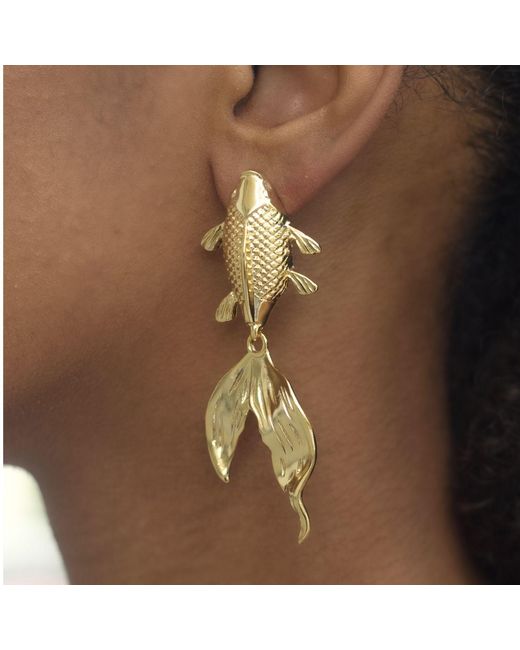Kybele Studio Metallic Koi Fish Statement Earrings