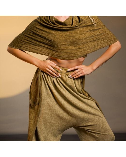 Zhenabia Green Suhan Harem Pants Desert Sand