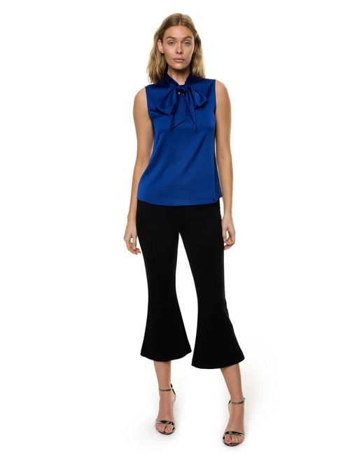 Carloslines Blue Bow Tie Sleeveless Blouse