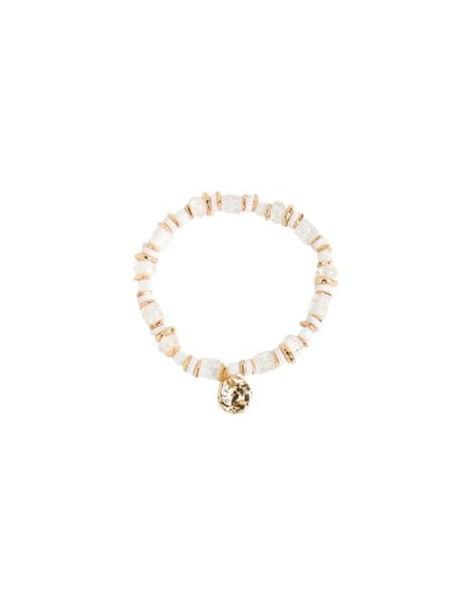 Saachi Metallic Beaded Stretch Hammer Bracelet