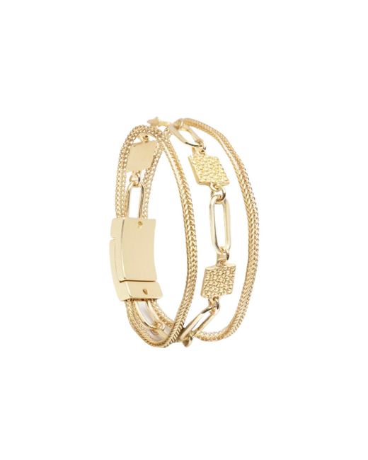 Saachi Metallic Chain Link Hammered Bracelet