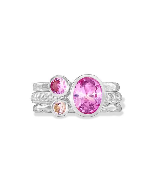 Dower & Hall Pink Blush Twinkle Stacking Rings Set