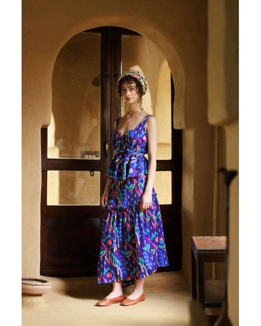 Maison Qala Blue Stamp Coord Set