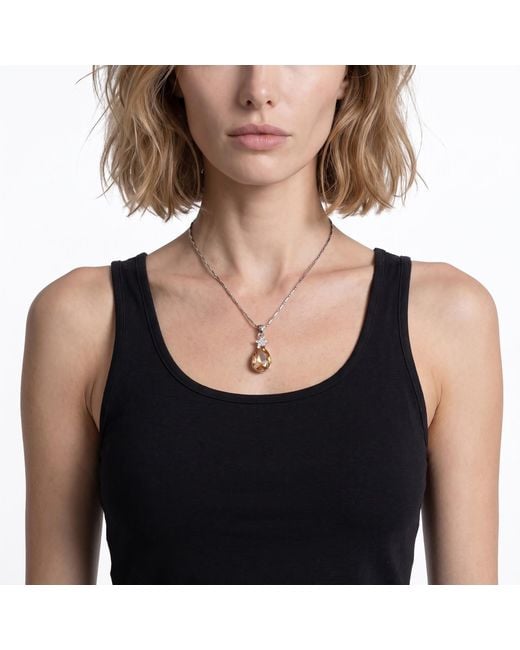 Modenaire Metallic Topaz Teardrop Star Pendant Necklace