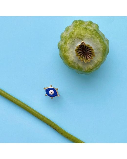 Vintouch Italy Blue Evil Eye-Plated Stacking Ring