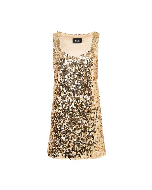 SVETA Milano Natural Chiara Sequin Dress
