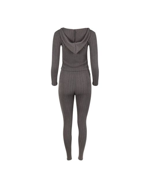 Lezat Gray Miranda Cozy Sweater Hoodie & legging Set Charcoal