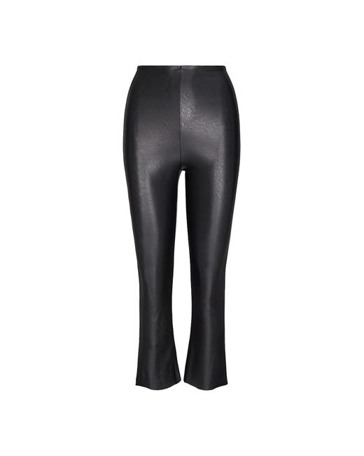 Commando Black Faux Leather Control Smoothing Crop Flare,
